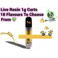 Live Resin 1g Vape Cart 18 Flavours To Choose From
