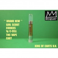Vape 1g 90% Pure THC Oil, C-Cell Cart With Girl Scout Cookie's Flavor