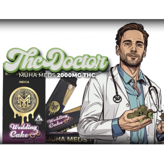 Muha Meds  2000mg THC Vape Wedding Cake Indica