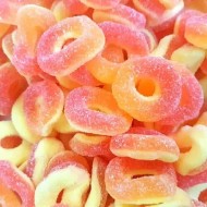 Vegan Fizzy Peach Rings 50mg THC Per Piece, Pack of 12