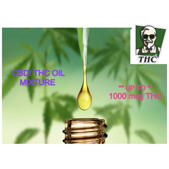 Full Spectrum CBD Oil (1000mcg) Mixed with THC Distillate (1000mcg), 10ml Bottle Full Spectrum CBD Oil (1000mcg) Mixed with THC Distillate (1000mcg), 10ml Bottle
