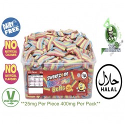 Dairy Free/Vegetarian/Halal Rainbow belts 25mg THC Per Piece, Pack of 16